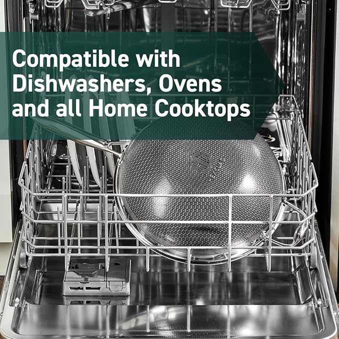 HexClad Hybrid Nonstick 10-Inch Wok, Stay-Cool Handle, Dishwasher-Friendly, Oven-Safe Up to 900°F, Induction Ready, Compatible with All Cooktops