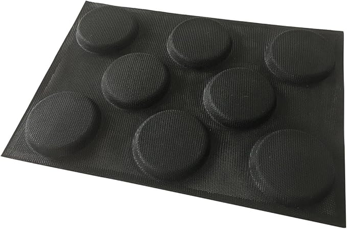 Bluedrop Silicone Hamburger Bread Forms Perforated Bakery Molds Non Stick Baking Sheets Fit Half Pan Size