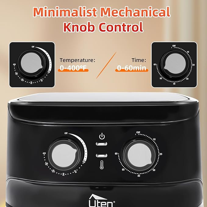 Air Fryer 5.8Qt/5.5L - Uten Electric Airfryer with Temperature Control, Timer, Non-Stick Fry Basket, 1700W High-power, Fast Oven Oilless Cooker, Dishwasher Safe - A Great Kitchen Assistant