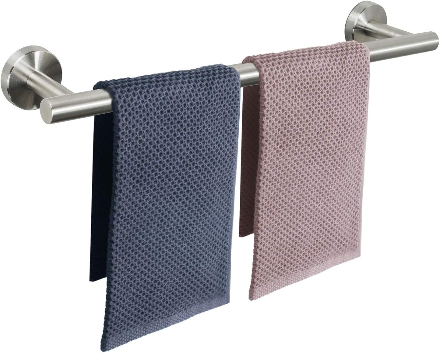 NearMoon Bath Towel Bar, Bath Accessories Thicken Stainless Steel Shower Towel Rack for Bathroom, Towel Holder Wall Mounted (1 Pack, Brushed Nickel, 24 Inch)