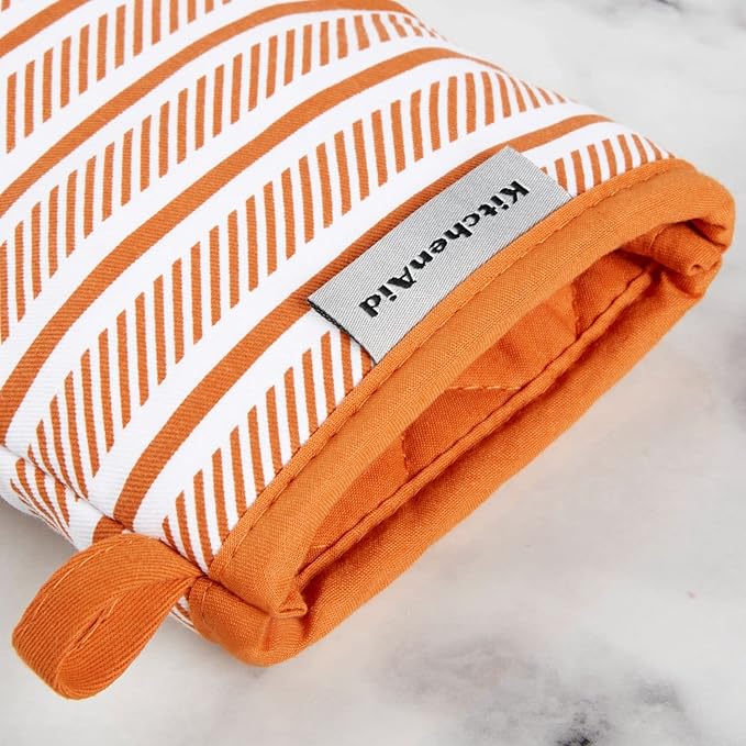 KitchenAid Albany Mini Oven Mitt 2-Pack Set, Honey, 5.5"x8"