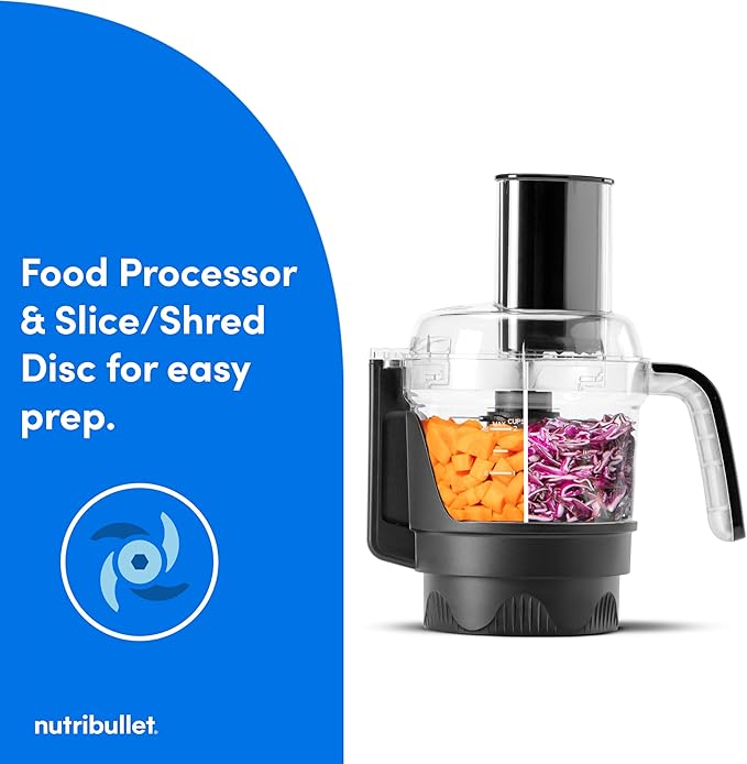 nutribullet® Ultra Plus+ 3-1 Compact Kitchen System, 1200W Kitchen System with Blender, Food Processor, and Coffee and Spice Grinder, 32oz and 24oz Blending Cups, 2-Cup Food Processor, Gunmetal Gray