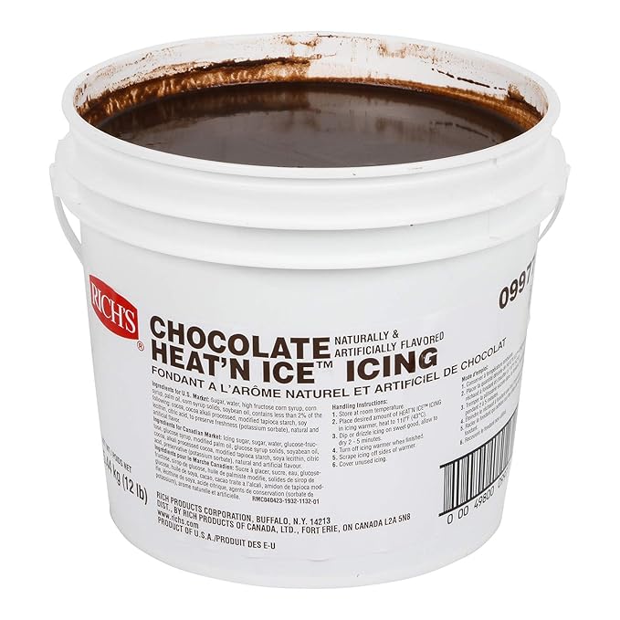 Rich's Heat 'N Ice Icing for Donuts, Rolls & More, Chocolate, 192 Ounce