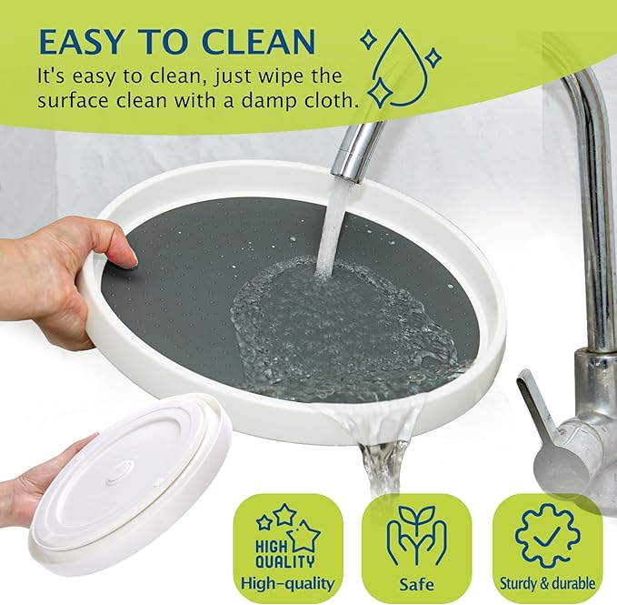 Set of 6, 10 Inch Non-Skid Lazy Susan Turntable, Lazy Susan Organizer for Cabinet, Pantry Organization, Kitchen Storage, Bathroom Sink Cabinet, Refrigerator, Countertop, Spice Rack (6 Pack 10 in)