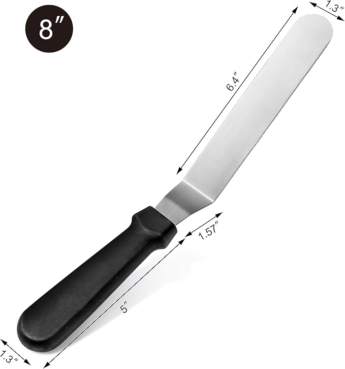 New Star Foodservice 38170 Angled Icing Spatula, 8-Inch Blade, 13-Inch Overall, Silver