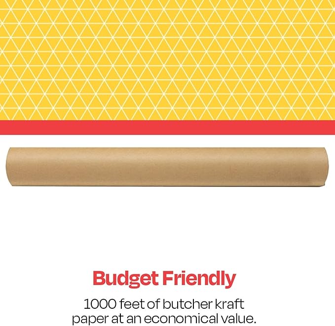 School Smart Butcher Kraft Paper Roll, 50 lbs, 18 Inches x 1000 Feet, Brown
