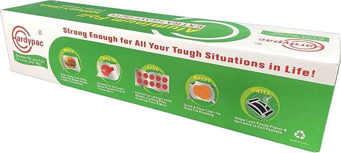 Superior Extra Heavy Duty Aluminum Foil Roll, 750SQFT, 30micron More 35% Thicker Than Heavy Duty, 18 Inch Width x 500 Feet Length, Commercial, Food Service Industry, Grilling, Catering, Roast, BBQ