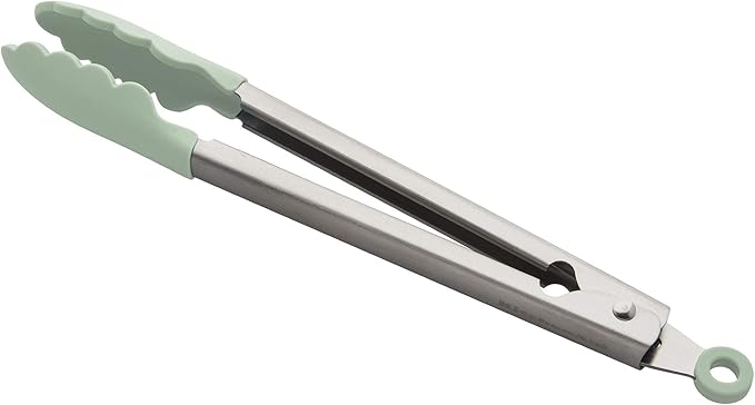 KitchenAid Gourmet Silicone-Tipped Stainless Steel Tongs, 12 Inch, Pistachio