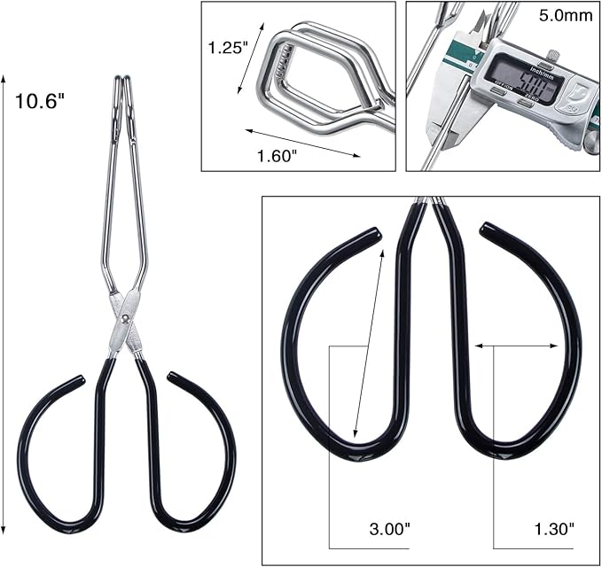 MSY BIGSUNNY Stainless Steel Scissor Tongs Heavy Duty Cooking Tongs with Soft Handles (2, black 10" + 10")