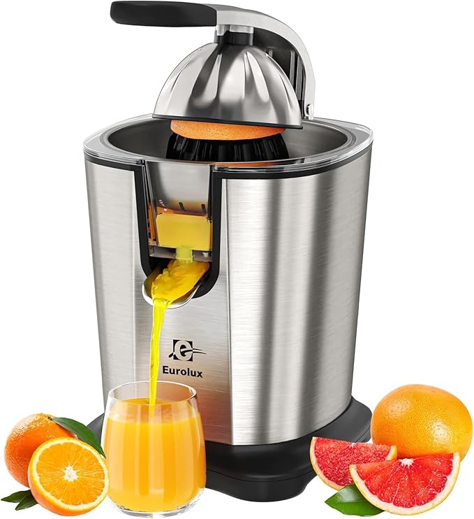 Eurolux Electric Citrus Juicer Power Pro - With 300 Watts of Power, This is The Most Powerful Juicer, for an Easy Smooth Juicing Experience | with Its New Updated Design