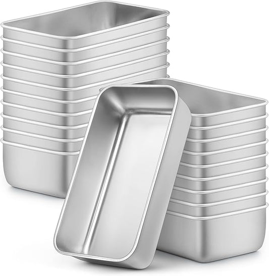 LIANYU 20 Pack Loaf Pans for Baking Bread, 9x5 Inch Bread Baking Pans, Stainless Steel Loaf Tin for Meatloaf, Banana Sourdough, Dishwasher Safe