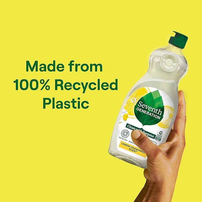 Seventh Generation Dish Soap Liquid Chamomile & Lemon Scent Pack of 6 Dishwashing Soap Dish Detergent Liquid Soap 19 oz