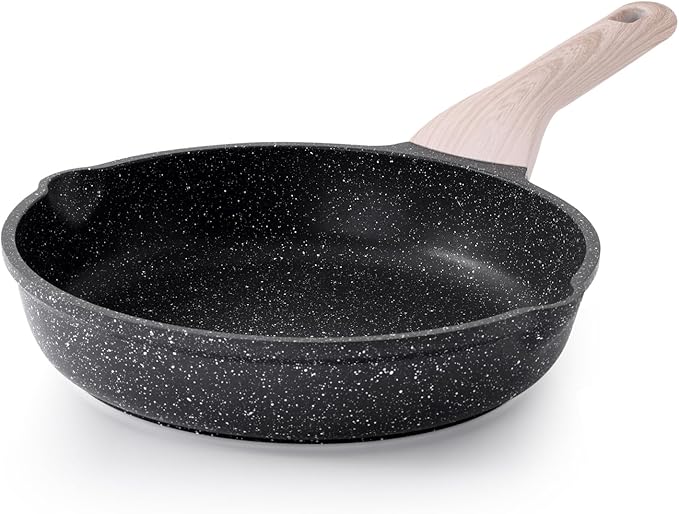 Nonstick Frying Pan Skillet, 9.5 Inch Granite Egg Omelet Pan, Healthy and Non Toxic, Induction Compatible, PFOA Free
