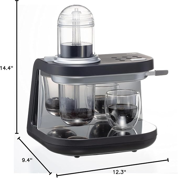 Tiger Siphonysta Brewing Coffee Maker, Programmable Single-Serve Siphon Coffee Machine, Premium Brewer, Stainless Steel-Enhanced Design, Black