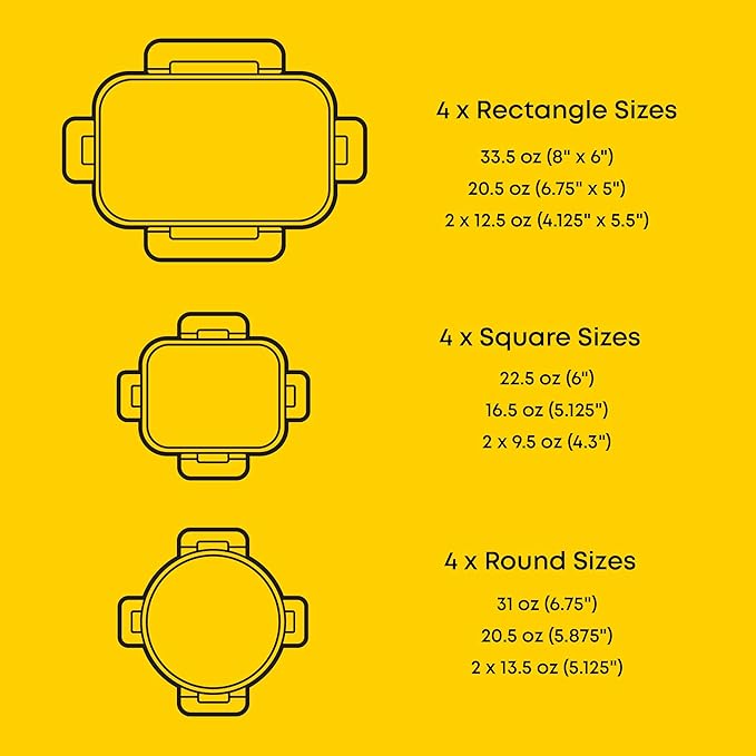 JoyJolt 24pc Borosilicate Glass Storage Containers with Lids | 12 Airtight/Freezer Safe Food Storage Containers for Pantry and Kitchen | Meal Prep Container for Lunch | Glass meal Set