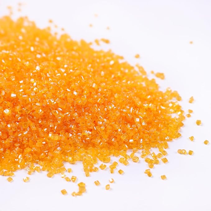 Orange Sanding Sugar for Baking Edible Sparkling Sprinkles Coarse Sugar Crystals for Easter Cake Decoration Cookie Cupcake Topper Ice Cream Topping Supplies 150g/5.3oz