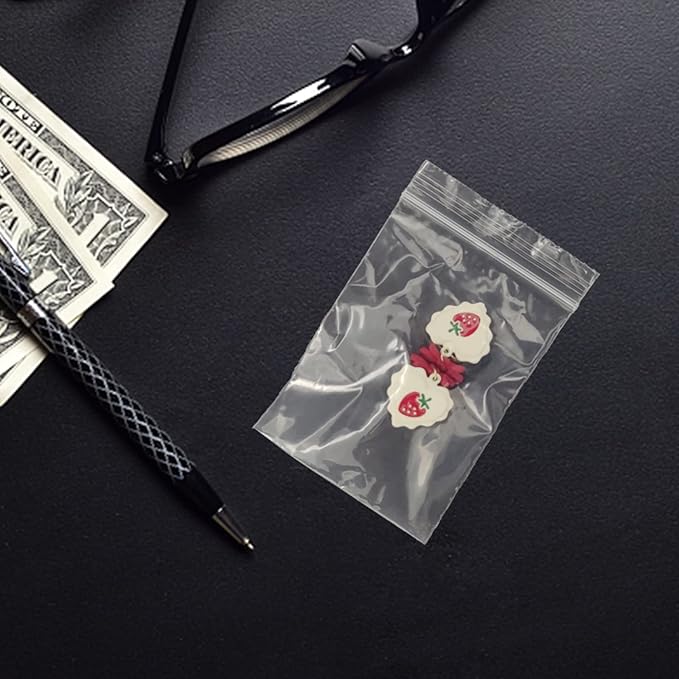 600 Pcs 2''x 3'' Clear Plastic Zip Bags, 2 Mil Thick Resealable Storage Baggies for Jewelry, Pills, Small Items, Travel, Packaging