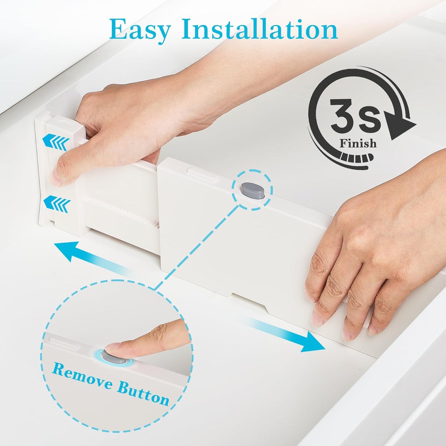 Vtopmart Drawer Dividers for Clothes 8 Pack, Adjustable 4" High Expandable from 11.6"-17" Dresser Drawer Organizer, Plastic Drawers Separators for Dresser, Baby Clothes, Kitchen and Office Storage