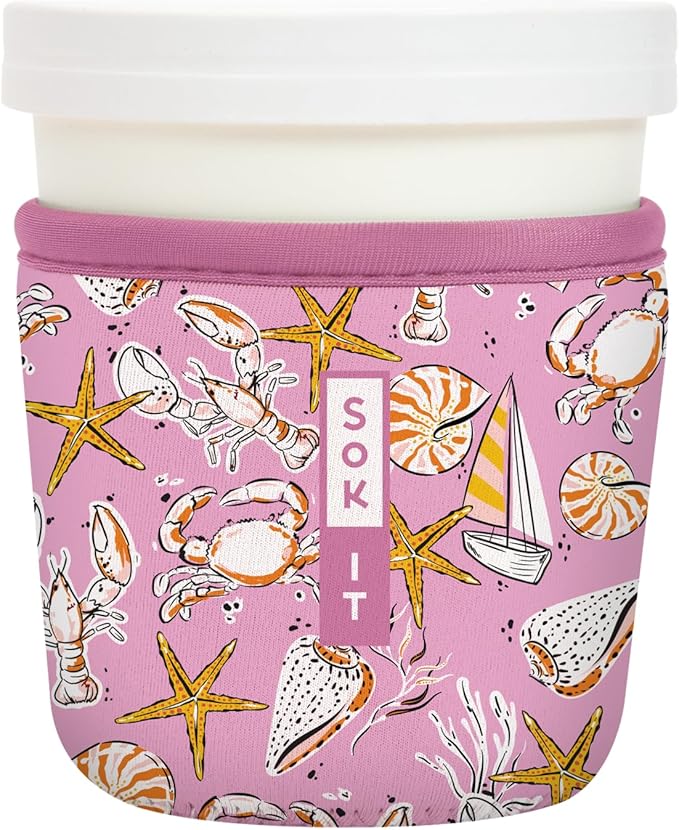 Sok It IceCreamSok Insulated Neoprene Cover (Tidal Treasures, Tapered Ice Cream Pints)
