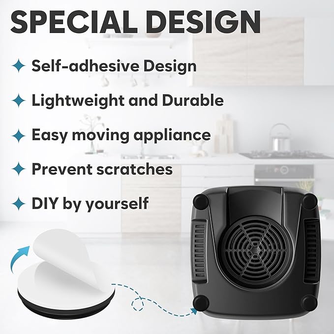 Appliance Sliders for Kitchen Black 24 PCS Self-Adhesive Small Kitchen Appliance Slider Hacks Easy to MovIing & Space Saving Must Have Gadgets Mixer Accessories for countertop