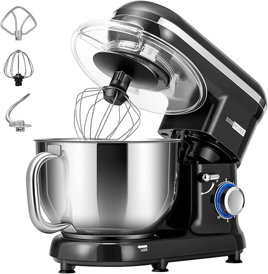 VIVOHOME Stand Mixer, 660W 10 Speed 6 Quart Tilt-Head Kitchen Electric Food Mixer with Beater, Dough Hook, Wire Whip and Egg Separator, Black
