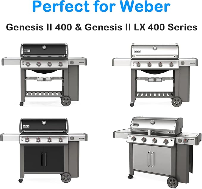Cast Iron Cooking Grates for Weber Genesis II 400 & II LX 400 Series, Genesis II E/S-410, E/S-435, LX E/S-440, LX E-410/SE-410 Gas Grills, Replacement for Weber 66097 66089, Set of 3