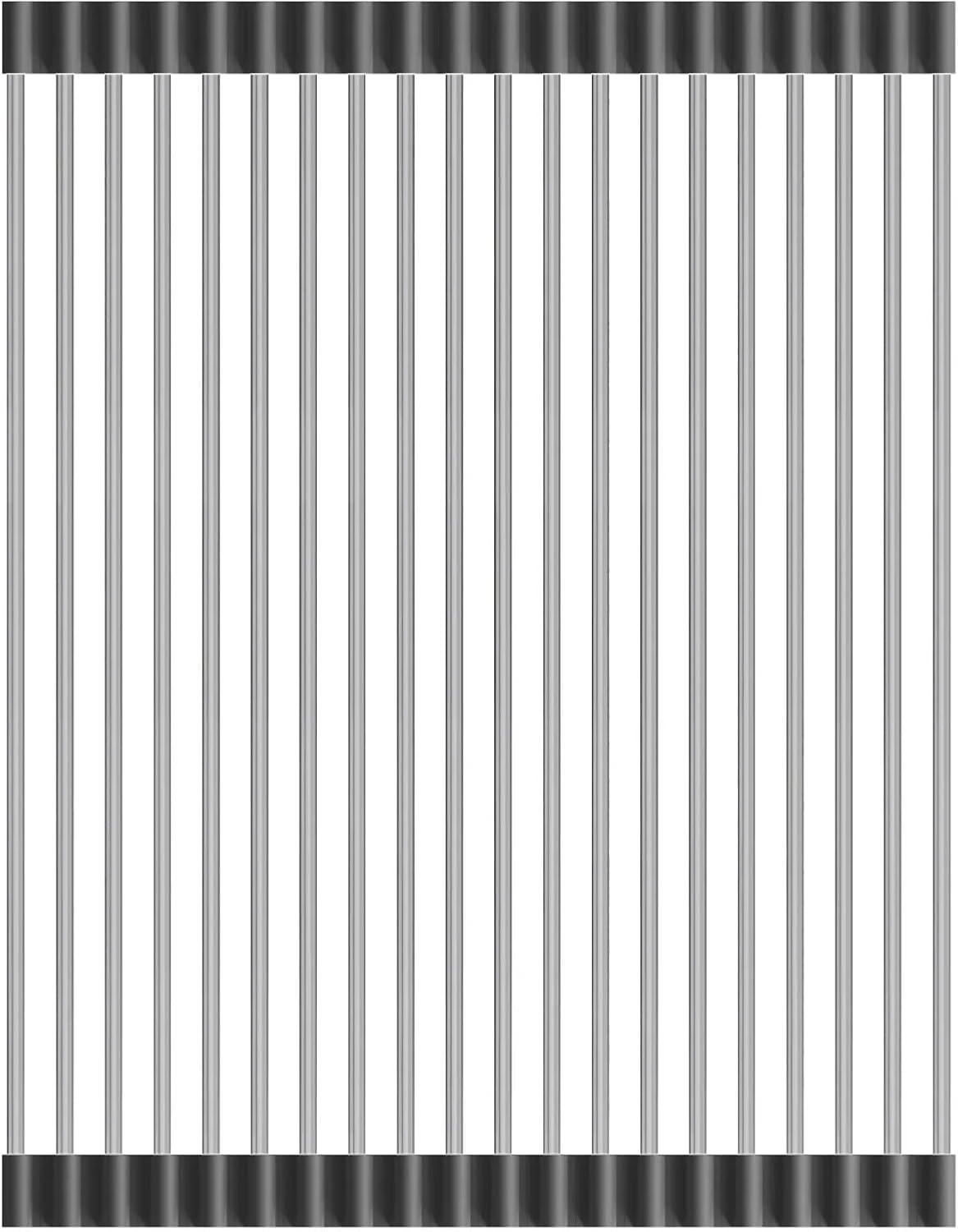 Dowell Over The Sink Roll Up Dish Drying Rack, 304 Stainless Steel, 20 Tubes, Dishwasher Safe, Food Safe, Heat Resistant, Foldable, Space-Saving, Sturdy, Multi-Purpose Sink Organizer