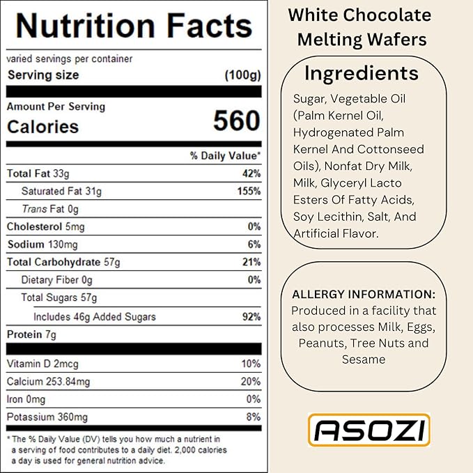 White Chocolate Coating Melting Wafers 5 LB- Creamy and Sweet Taste, Perfect for Molding, Dipping, Desserts, and Candy 80 Onuce (White Chocolate)