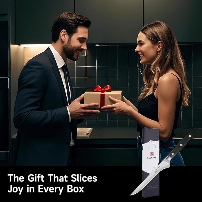 KEEMAKE Boning Knife for Meat Cutting, 5.5 Inch Fillet Knife for Fish, High Carbon Stainless Steel Ultra Sharp Japanese Kitchen Knives for Meat Poultry Cutting