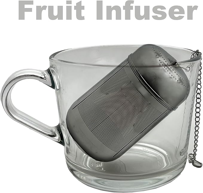 2 Pcs Tea Infuser for Loose Leaf & Fruit Infuser Insert – Extra Fine Mesh Strainer, 316 Stainless Steel with Screw-Top Lid, Reusable Filter for Herbs, Lemon, Cucumber, Coffee & Spices
