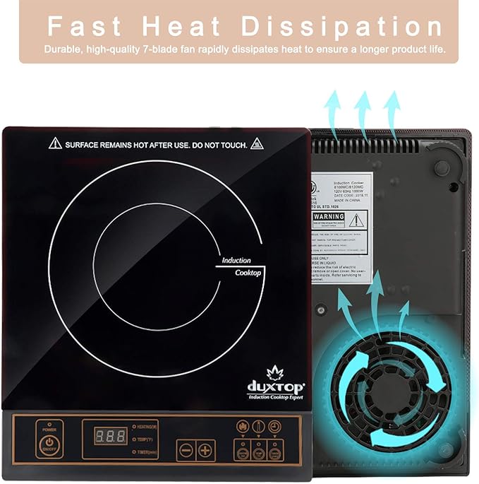 Duxtop 1800W Portable Induction Cooktop Countertop Burner, Gold 8100MC/BT-180G3
