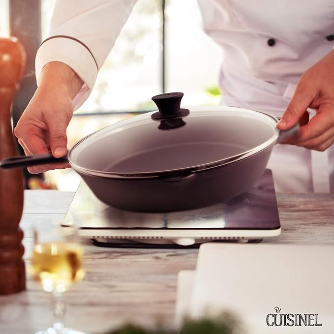 Glass Lid - 10"-inch/25.4-cm/264mm - Compatible with Lodge - Fully Assembled Tempered Replacement Cover - Oven Safe for Skillet Pots Pans - Universal for all Cookware: Cast Iron, Stainless Steel