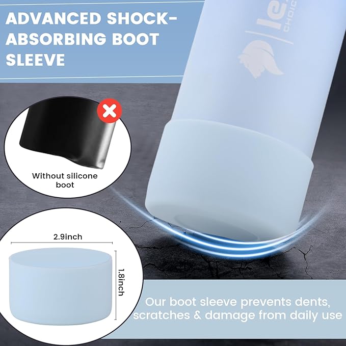 Lexlion Tea Infuser Water Bottle 22 Oz, Triple Walled Insulated Stainless Steel Bottle, Thermal Fruit Leaf Infuser, Silicone Sleeve, 3 Lids Leakproof, Metal Mug Gallon