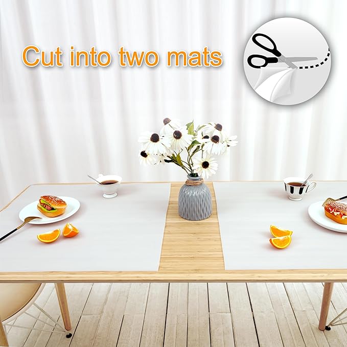 AECHY Silicone Mats for Kitchen Counter 47"x23.6"x0.08”, Largest Heat Resistant Mat Shipped Rolled Up Kitchen Island Silicone Countertop Protector Mat Nonslip Extra Large Counter Mat, Translucent