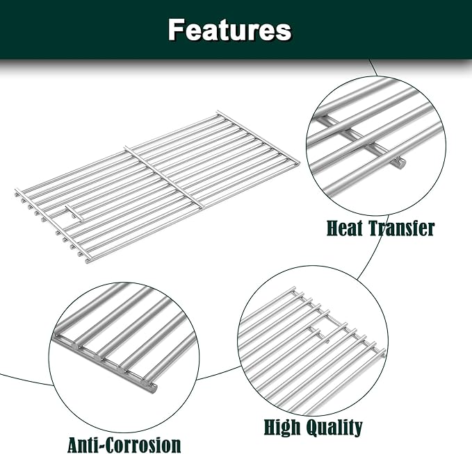 16517 47629 Grill Grates Replacement Parts for Bull Grill Parts 4 Burner 30 Inch Angus 47628 41629 41628 Outlaw 26038 26039 Premium 18249 18248 Lonestar 87049 87048 Lion L75000 Cooking Grates