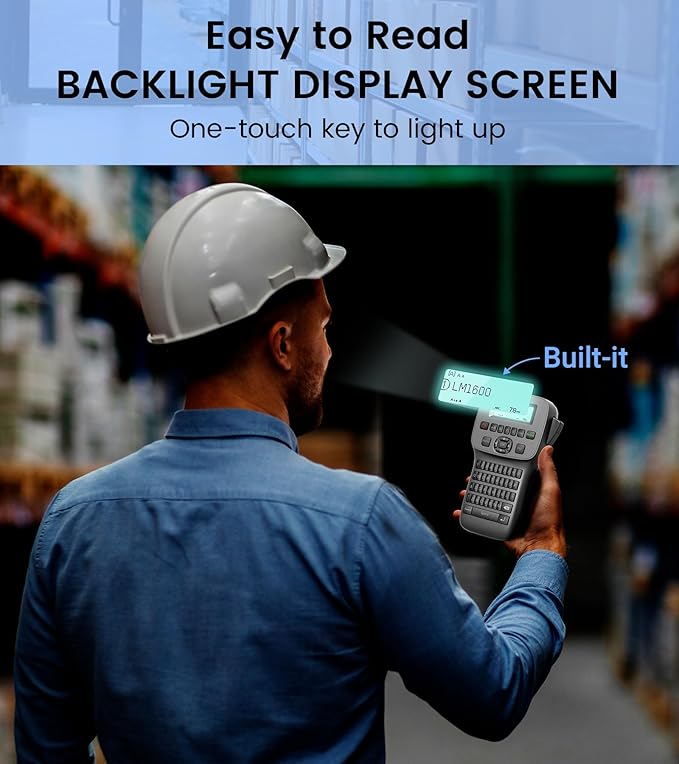 Label Maker Machine with-Tape, Rechargeable Label Makers Portable with Keyboard, LM1600 Heat Shrink Label Maker Waterproof-Labels, Cable Wire LabelMaker Labeler for Industrial Office Network