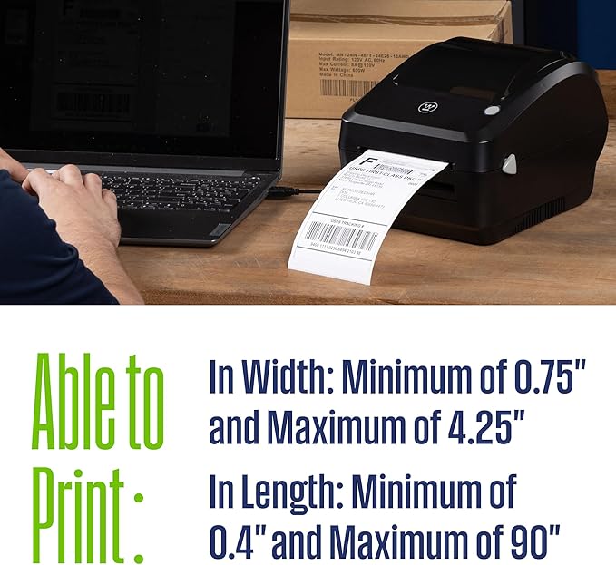 Westinghouse Thermal Shipping Label Printer USB, 4x6 Label Commercial Grade, Compatible with USPS, UPS, FedEx, eBay, Shopify, Amazon, & More, Desktop Label Printer for Packages, Includes Sample Labels