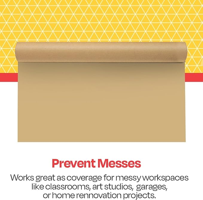 School Smart Butcher Kraft Paper Roll, 50 lbs, 18 Inches x 1000 Feet, Brown