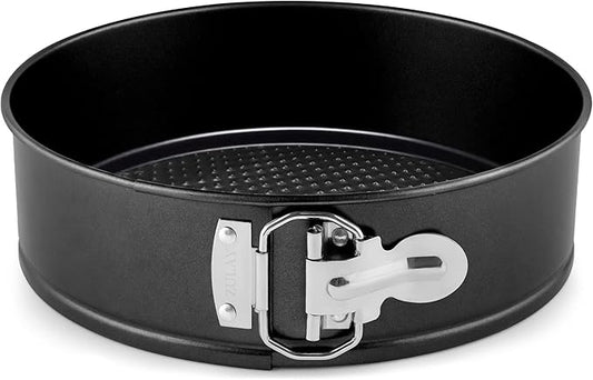 Zulay Kitchen 7-Inch Non-stick Cheesecake Pan -Leakproof Springform Pan with Removable Bottom and Easy Release - Round Cake Pan for Baking Cheesecake, Deep Dish Pizza (Black)