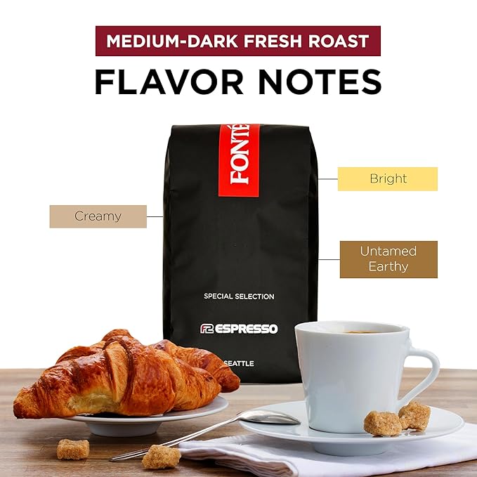 Fonte Coffee Roaster - French Press Coffee - Medium-Dark Fresh Roast - Roasted in Seattle - Single Origin - Sweet, Caramel, Cocoa - 12 oz - F2