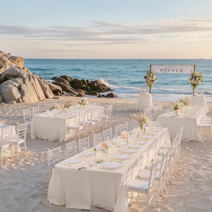 supernal 100pcs White Plastic Plates with Gold Trim Fancy Disposable Plates Includes 50 Plastic Dinner Plate and 50 Dessert Disposable Plate for Party,Wedding,Bridal Shower