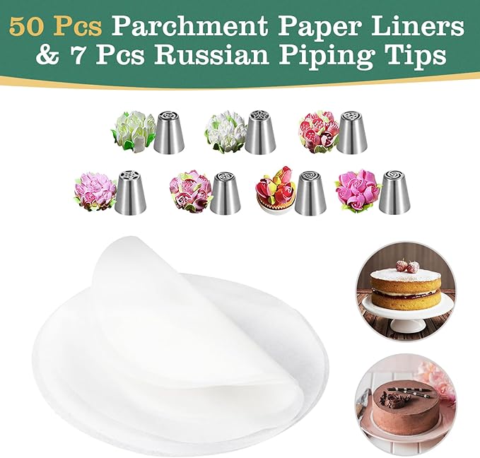 4" 7" 9" 10" Springform Pans Set of 4, Stainless Steel Cheesecake Pan with Removable Bottom, Leakproof & Nonstick Springform Cake Mold for Baking with 50 Pcs Paper Liners