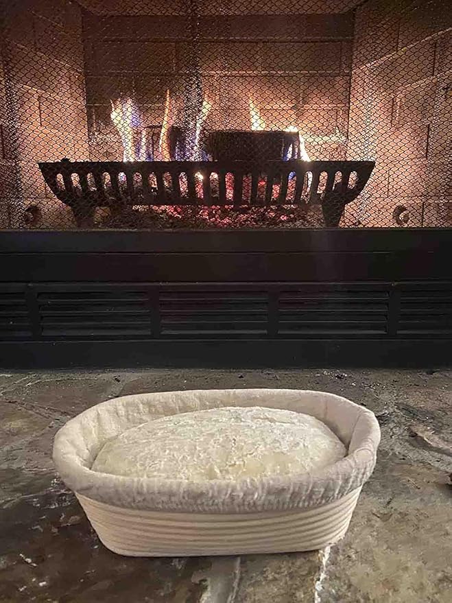 Cast Iron Loaf Oven Pan - 4.33"x4.92"x8.66" Durable Loaf Pans Rectangular Baking Pan with Banneton Bread Proofing Basket set for home baking (Bread Pan with Basket Kit, 2 QT)