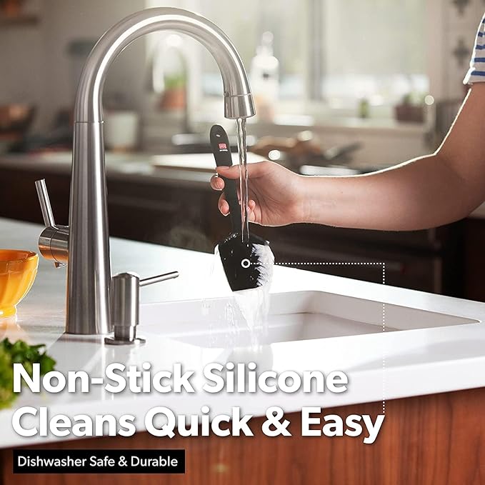 DI ORO Silicone Spatula Set - Rubber Kitchen Spatulas for Baking, Cooking, & Mixing - 600°F Heat-Resistant & BPA Free Silicone Scraper Spatulas for Nonstick Cookware - Dishwasher Safe (5pc, Black)