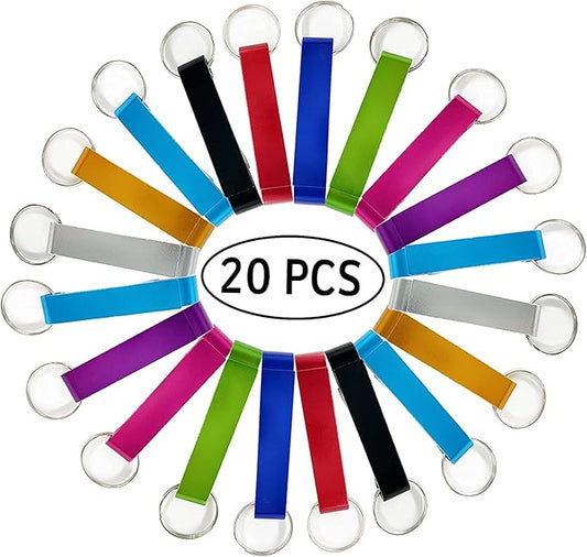 Bottle Opener Keychain Bulk 20 Multicolor Aluminum Can Beer Opener Ring Gift for Party Favor Wedding Favor Bartender Groomsmen Fathers Day