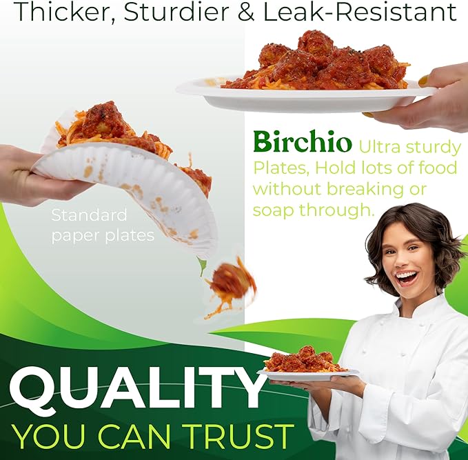 150-Piece 100% Compostable 10in Paper Plates, 3-Compartment Heavy Duty Disposable Eco-Friendly Biodegradable Sugarcane Fiber Plates