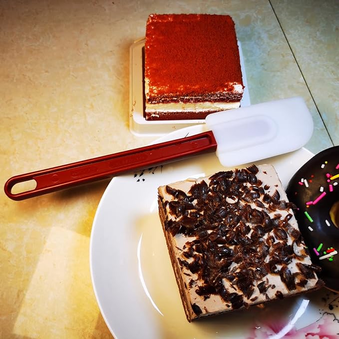 Silicone Spatula Set - 10 Soft Rubber Scrapers, 9.5 Inches, Commercial Grade, Heat Resistant to 500