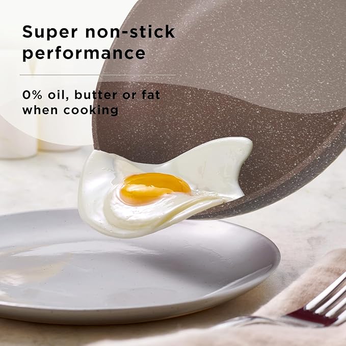 15Pcs Pots and Pans set for cooking nonstick, Aluminum cookware set with glass lids, Coffee maker and nylon kitchen tools, Induction safe, PFOA-free (15)