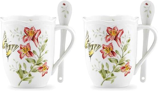 Lenox 833960 Butterfly Meadow Mugs And Spoon Set