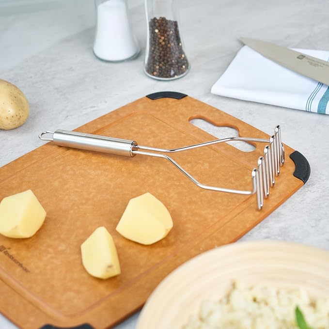 Restaurantware-German Standard Wire Mashers With Ergonomic Handle, 6 Heavy-Duty Potato Mashers - Dishwashable, Durable, Stainless Steel Food Masher, For Avocado, Beans, Sweet Potatoes, And, More